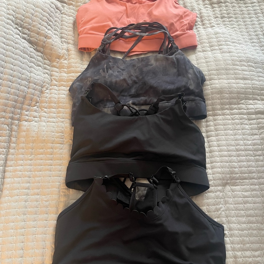 Lot of 4 nursing sports bras-Sweat & Milk-size XL-Black, Gray, and Pink